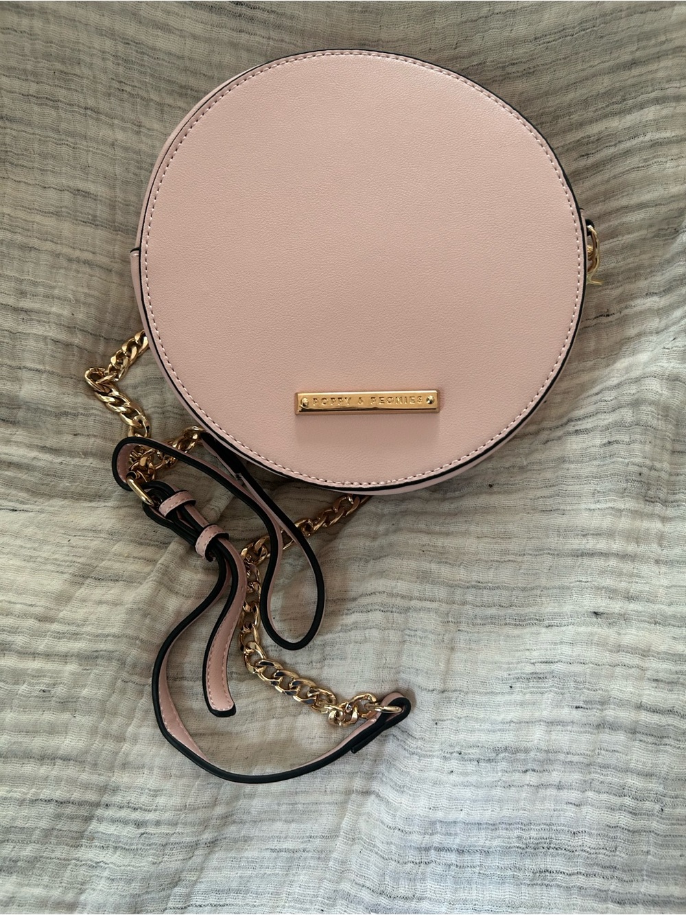 Poppy & Peonies Blush Round Crossbody with Gold Ring - Picture 2 of 3